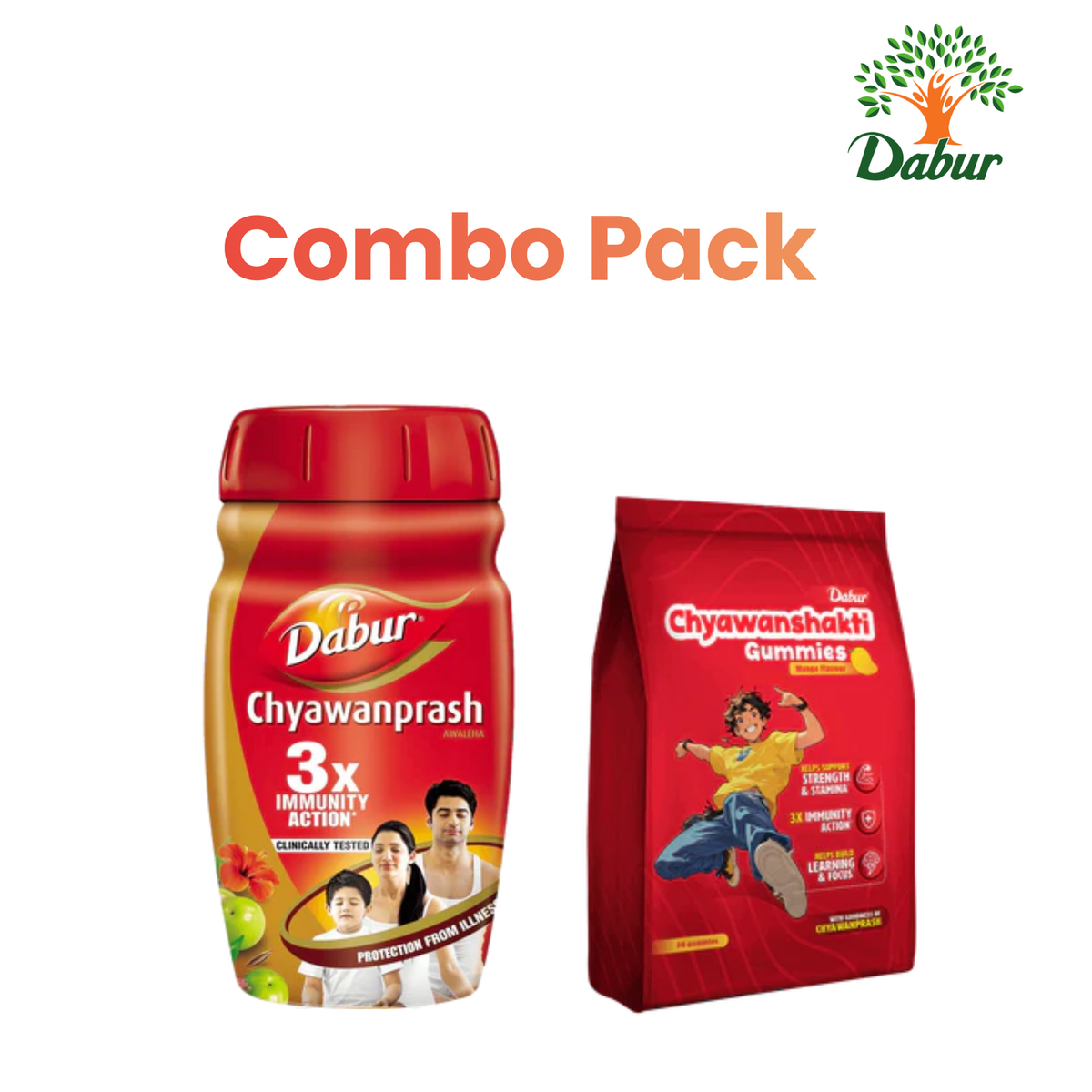 Dabur Chyawanprash + Chyawanshakti Gummies Value Pack Combo 4