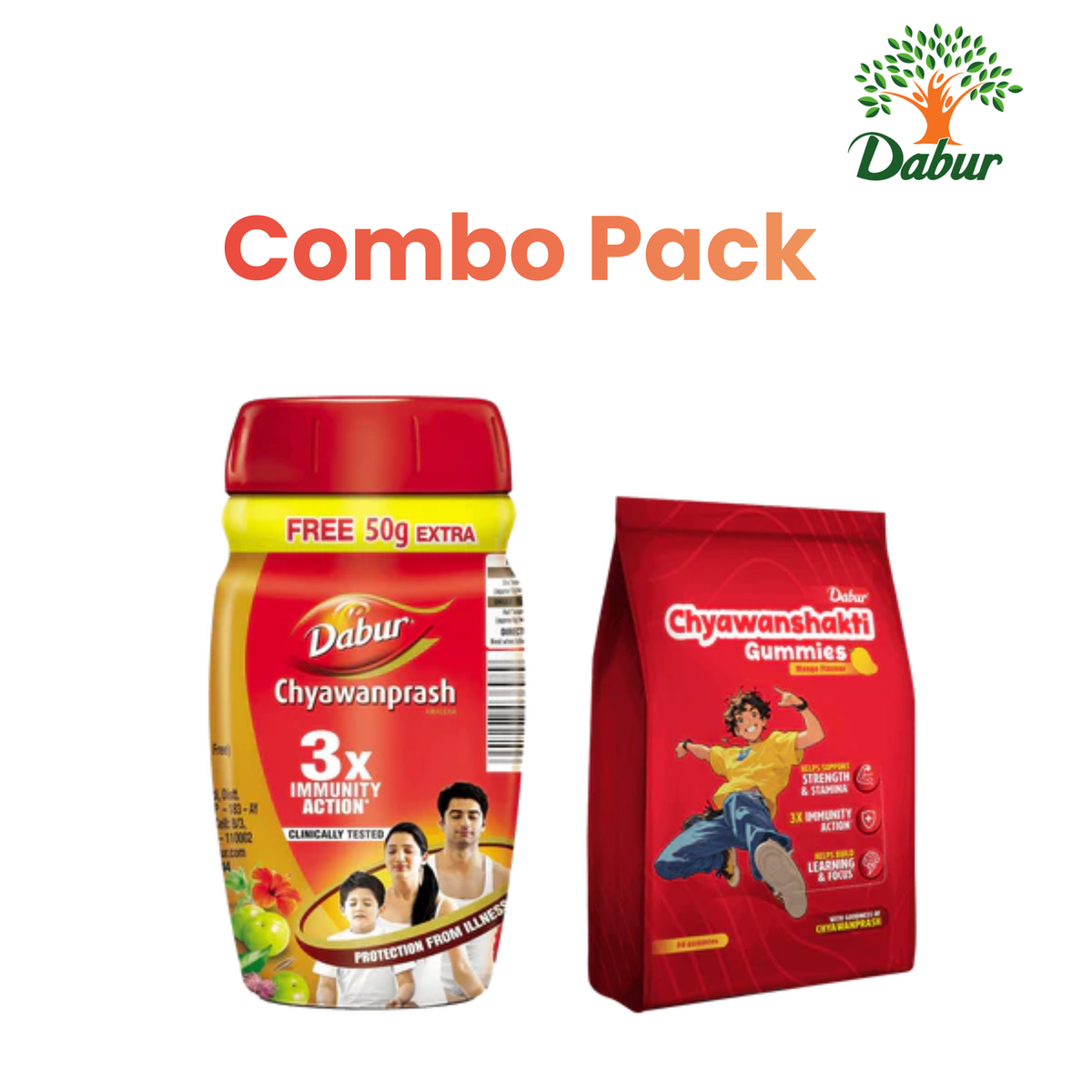 Dabur Chyawanprash + Chyawanshakti Gummies Value Pack Combo 4