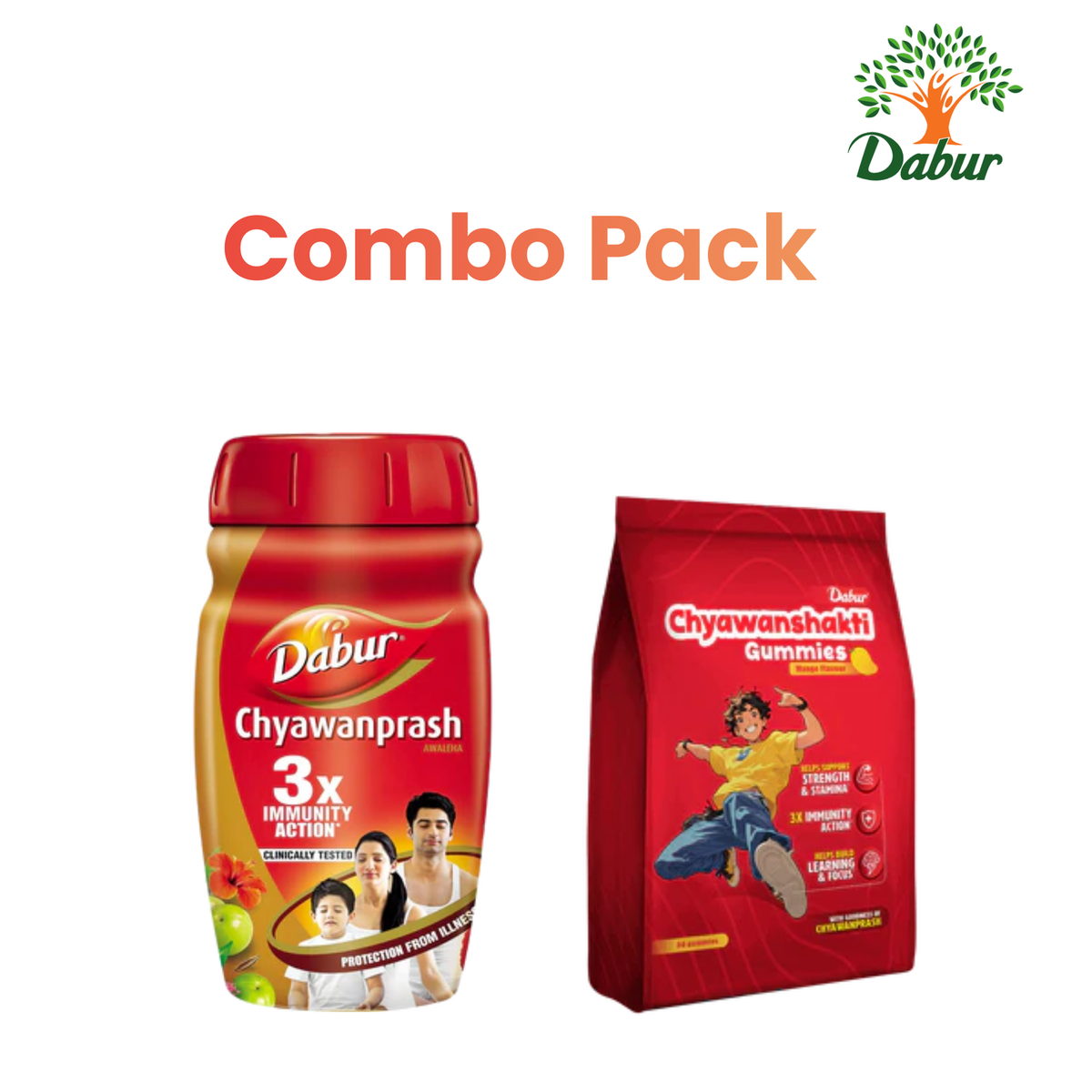 Dabur Chyawanprash + Chyawanshakti Gummies Value Pack Combo 4