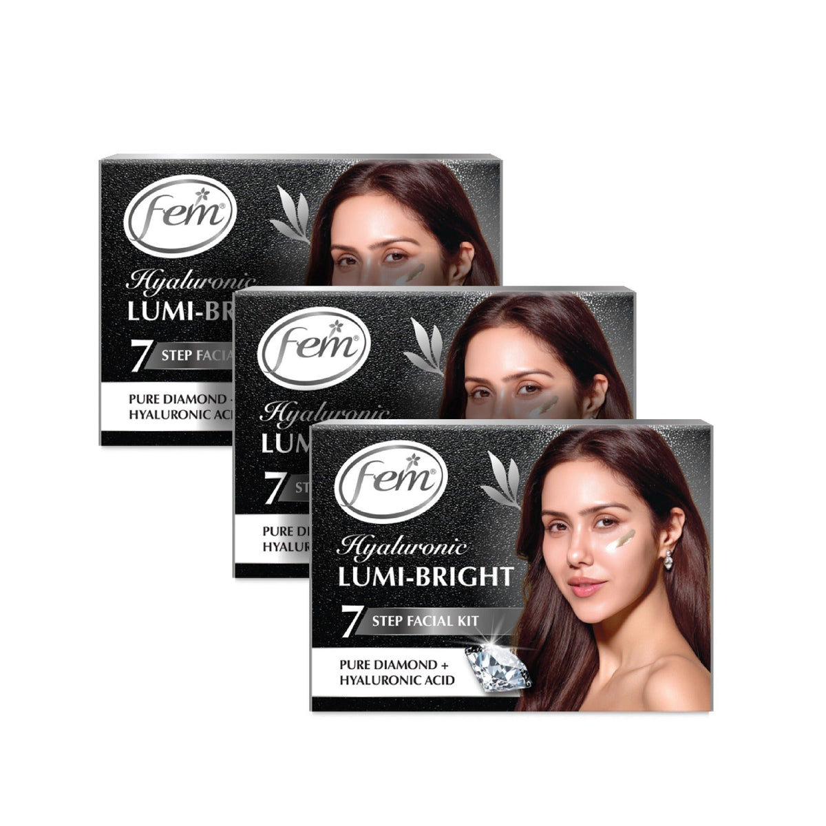 Dabur FEM Hyaluronic Lumi-Bright Facial Kit Pack of 4