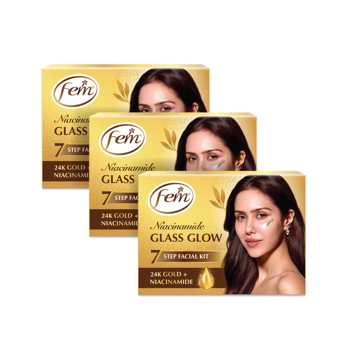 Dabur FEM Niacinamide Glass Glow Facial Kit 35g Pack of 4