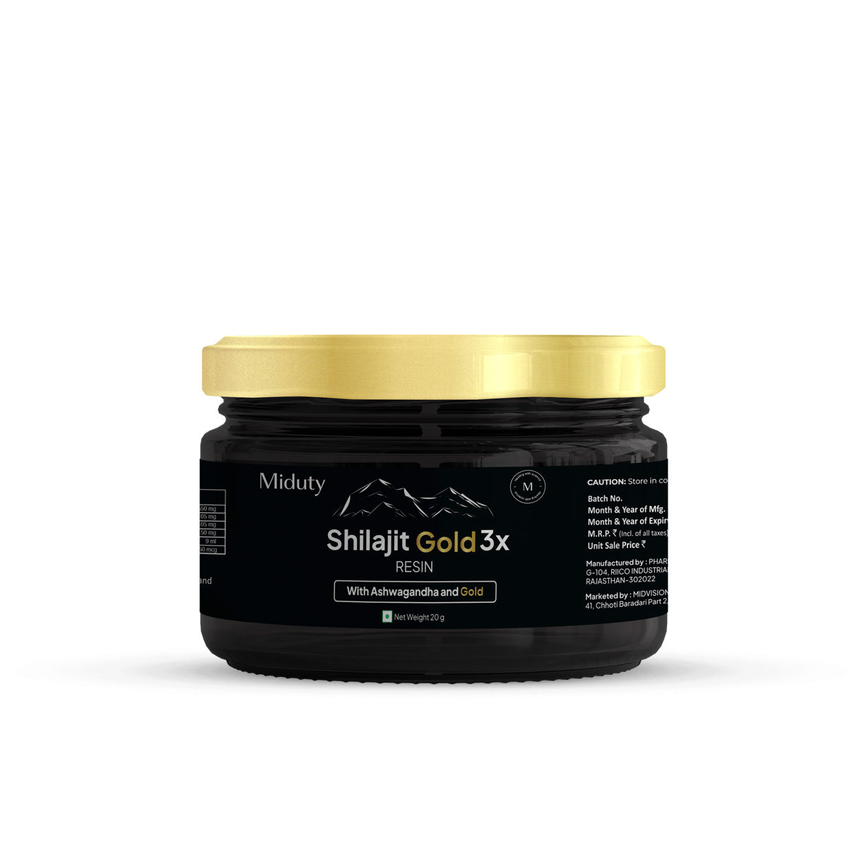 Miduty Shilajit Gold 3X - For Men | Testosterone Booster