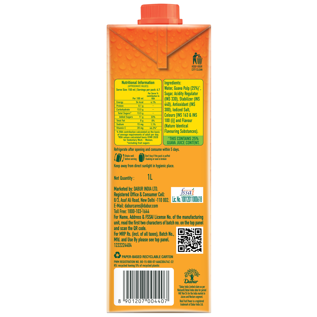 Dabur Réal Fruit Power Guava 1L