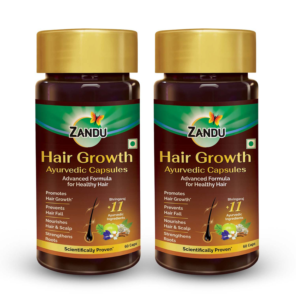 Zandu-O Hair Growth Capsule with DHT Blocker 60 N Caps x 2U