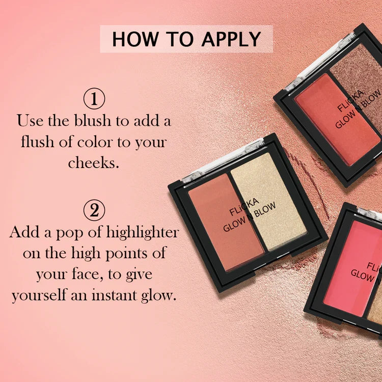 Flicka GLOW N BLOW - Blusher & Highlighter 01 High Spirit