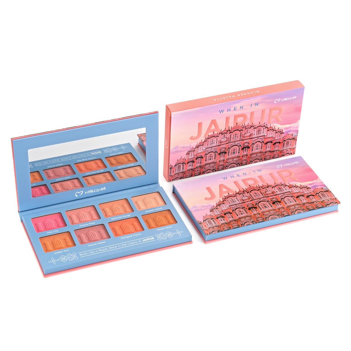 Makezmia Jaipur blush palette shades