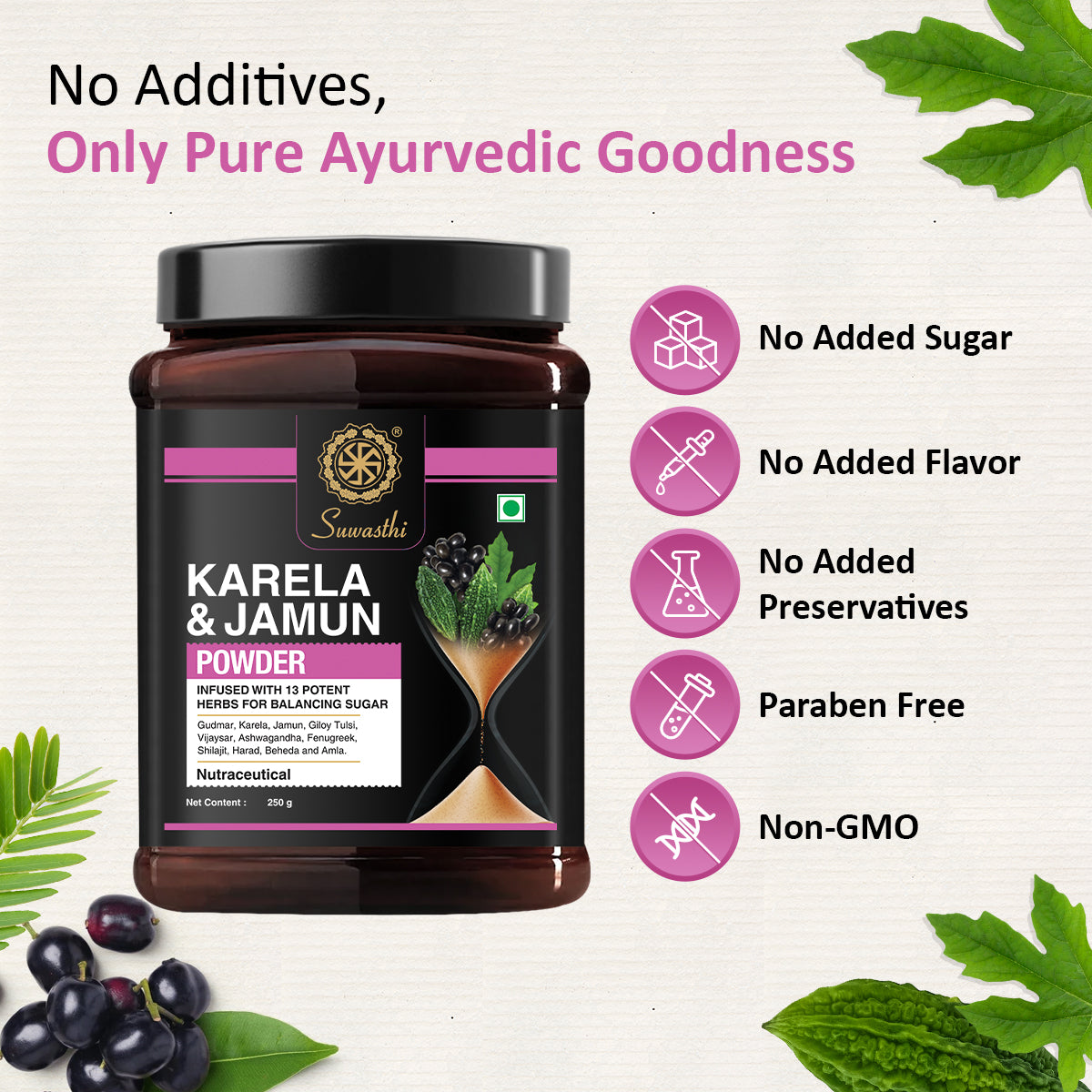 Suwasthi Karela Jamun Powder - Natural Blood Sugar Support