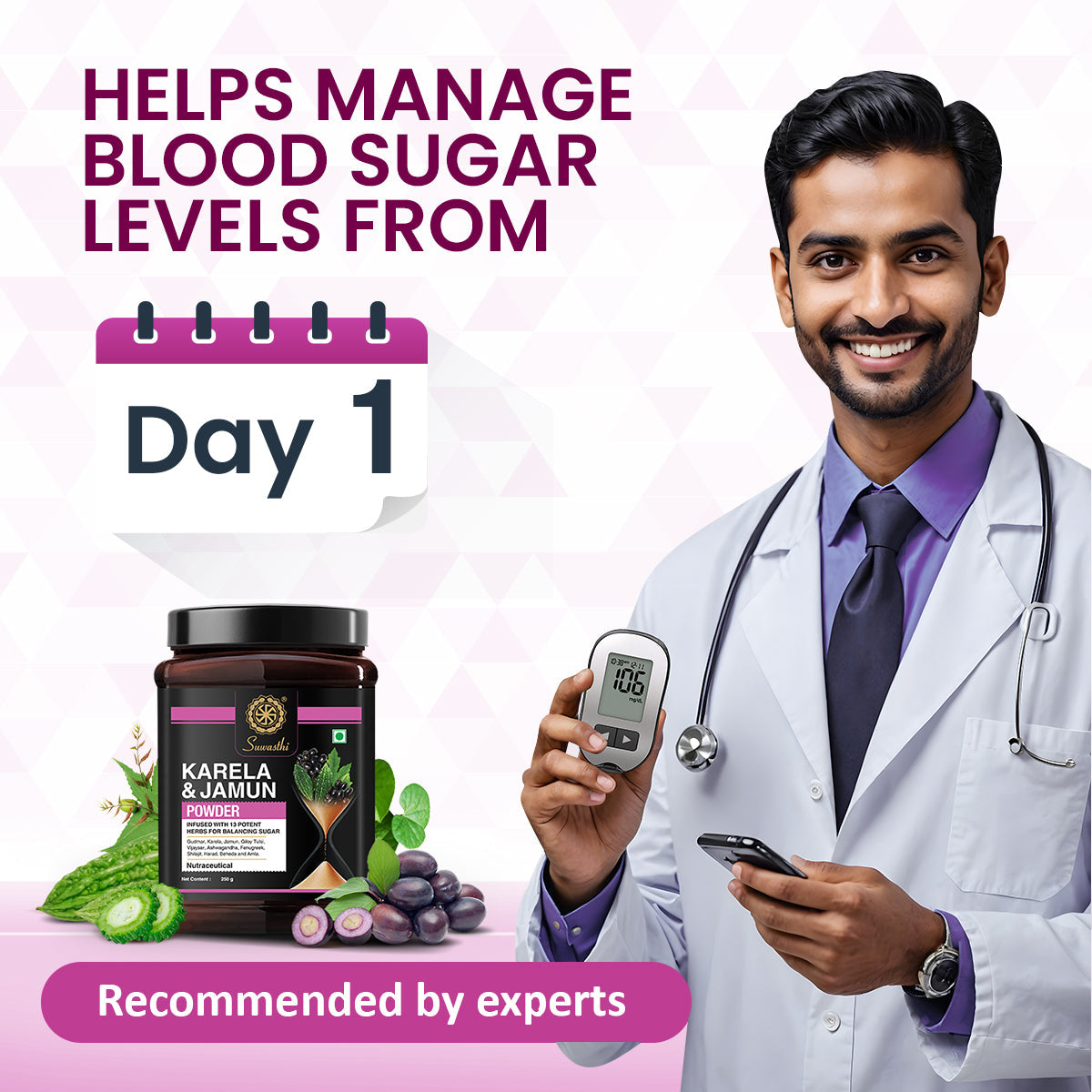 Suwasthi Karela Jamun Powder - Natural Blood Sugar Support