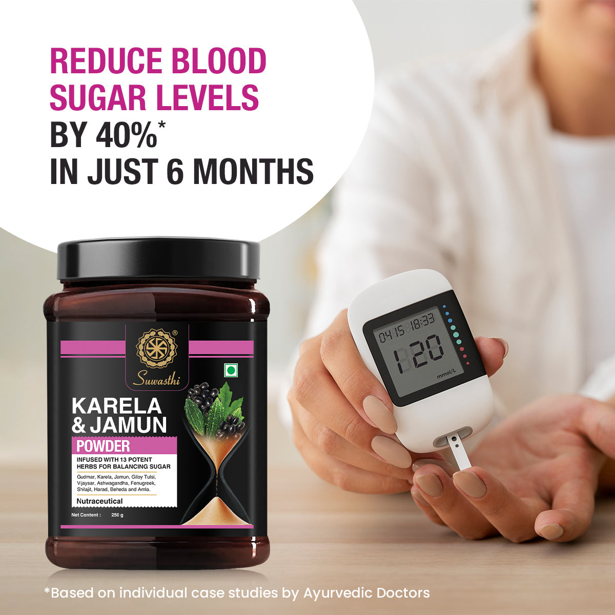 Suwasthi Karela Jamun Powder - Natural Blood Sugar Support