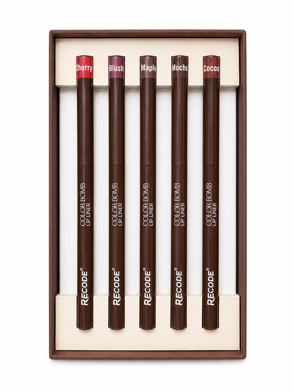 Recode 01 Brown Color Bomb Lip Liner Set of 5 ( 5 X 0.3 G)