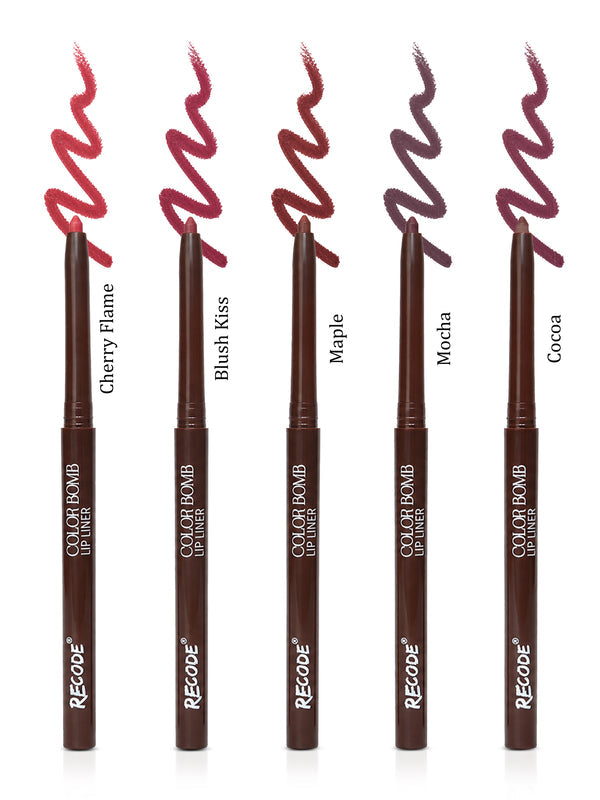 Recode 01 Brown Color Bomb Lip Liner Set of 5 ( 5 X 0.3 G)