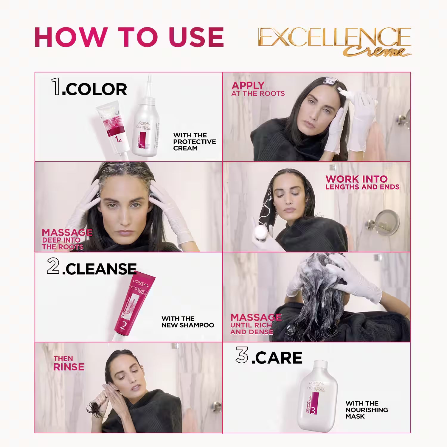 Loreal Paris - Excellence Creme Triple Care Hair Color (72ml + 100g)