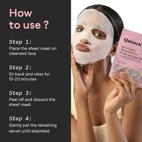 Quench - MON CHERRY SHEET MASK FOR BRIGHT AND CLEAR SKIN (25ml)