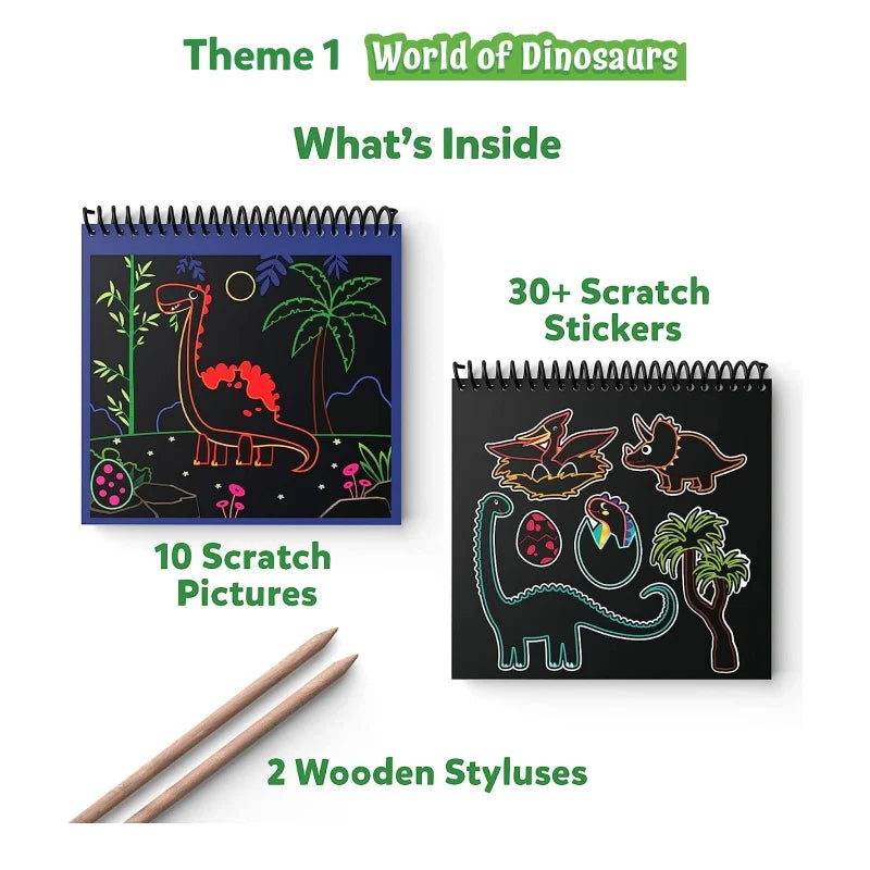 Skillmatics Travel Friendly Magical Scratch Art Book: Mega Combo (ages 3-8)