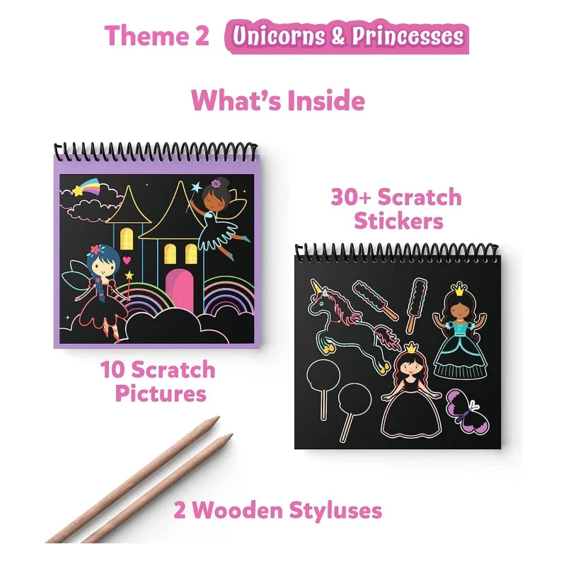 Skillmatics Travel Friendly Magical Scratch Art Book: Mega Combo (ages 3-8)