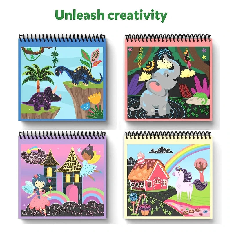Skillmatics Travel Friendly Magical Scratch Art Book: Mega Combo (ages 3-8)
