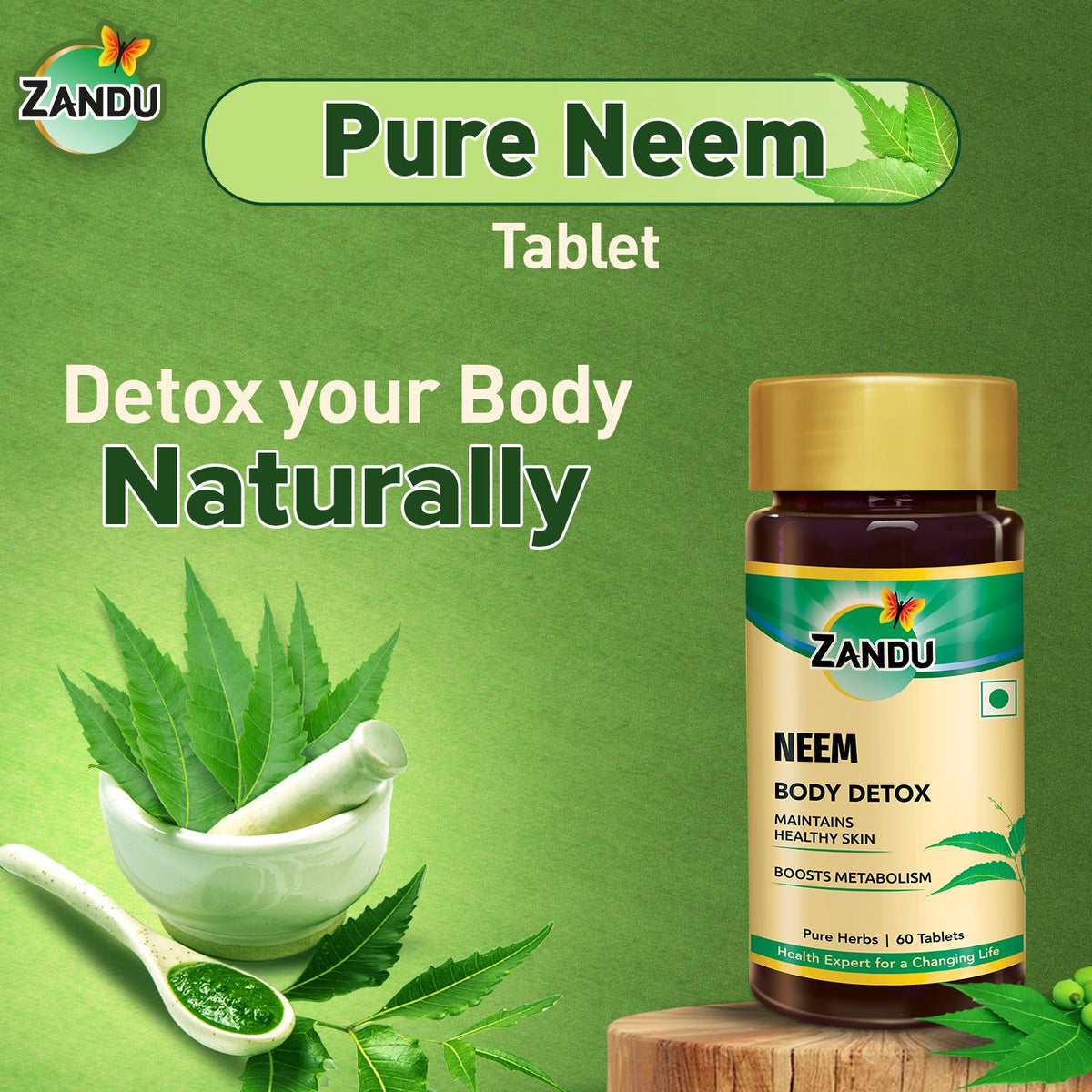 Zandu-O Zandu Neem Tablets 60 Tabs X 2U