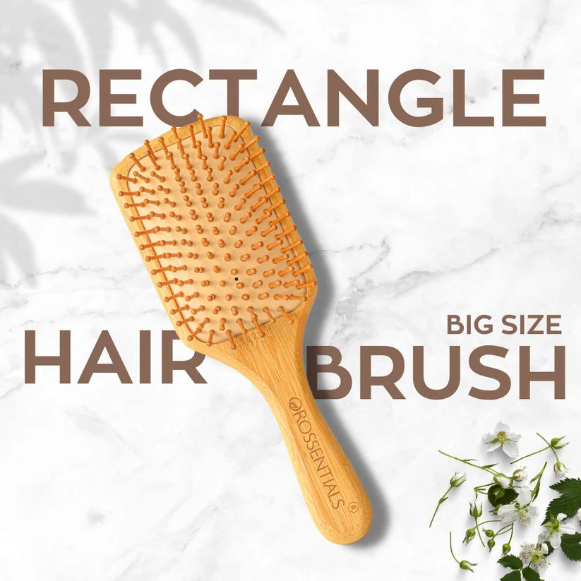 OROSSENTIALS Natural Wooden Hair Brush - Brown