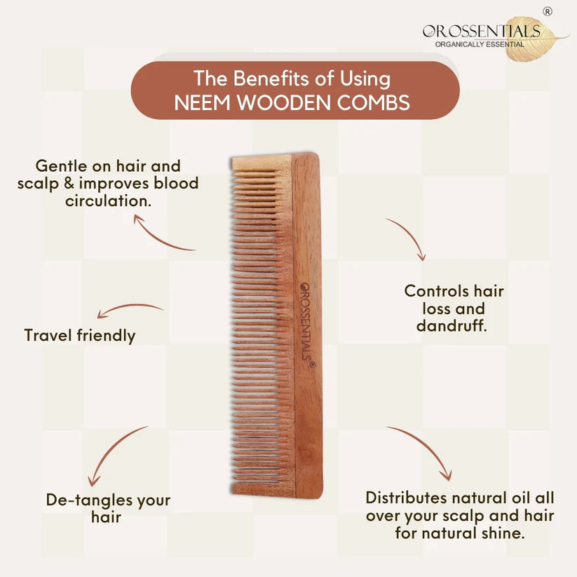 Orossentials  100% Neem Wood Comb Single Teeth [ORO-002]