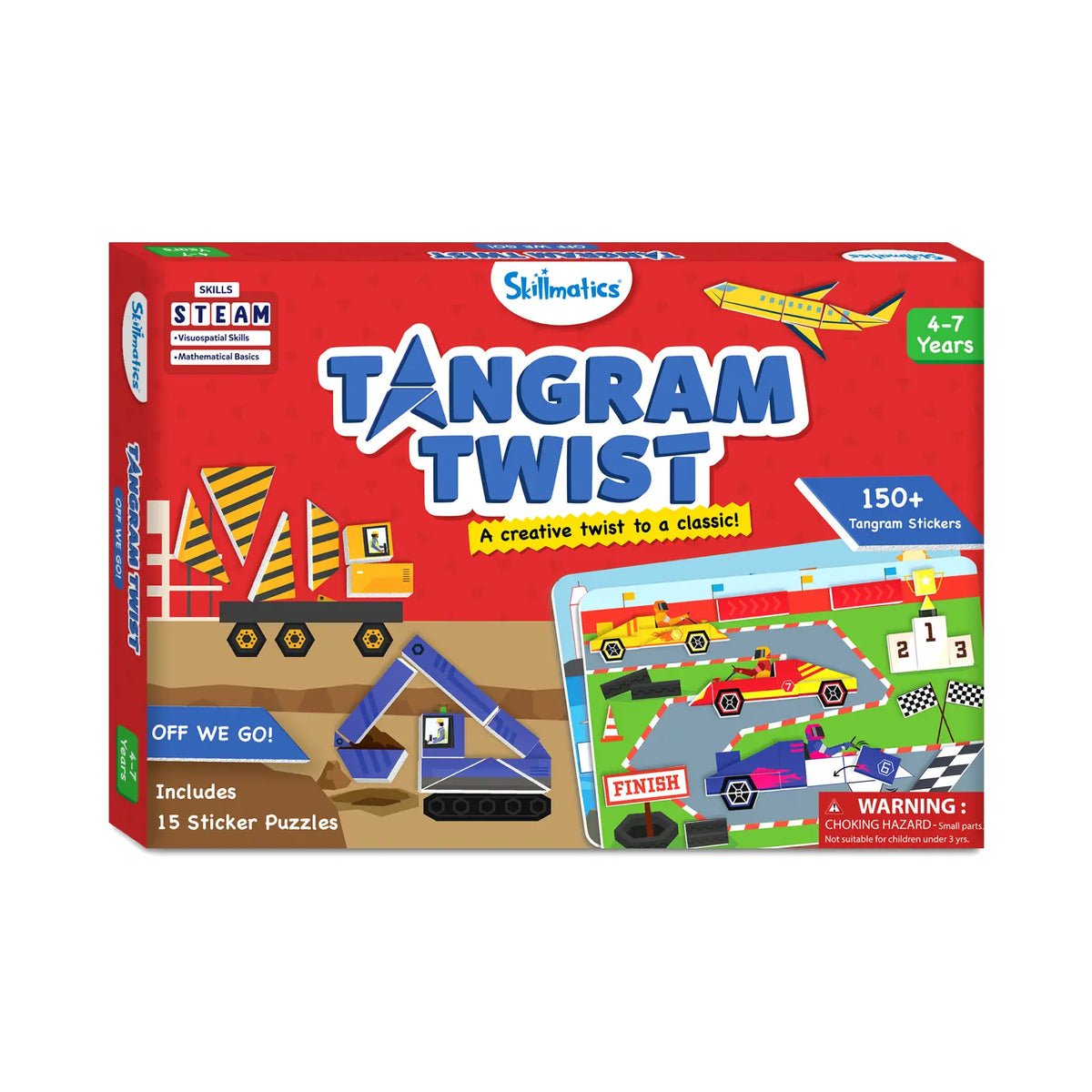 Skillmatics Tangram Twist - Off We Go! | No Mess Sticker Art (ages 4-7)