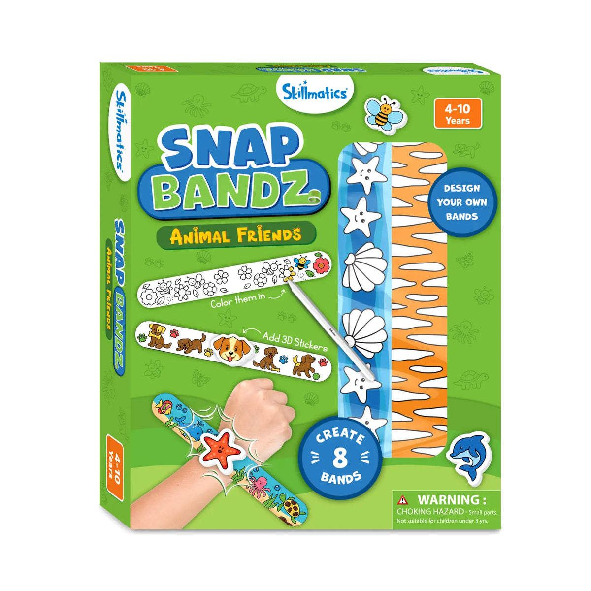 Skillmatics Snap Bandz: Animal Friends | DIY Art & Craft Activity (ages 4-10)