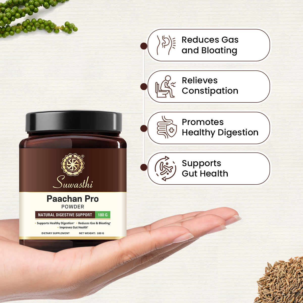 Suwasthi Paachan Pro - Natural Gas & Indigestion Support