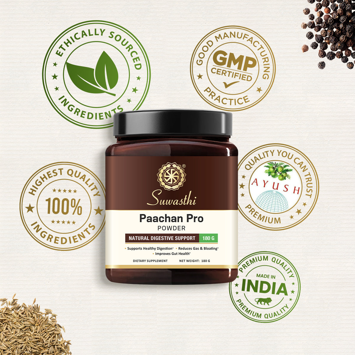 Suwasthi Paachan Pro - Natural Gas & Indigestion Support