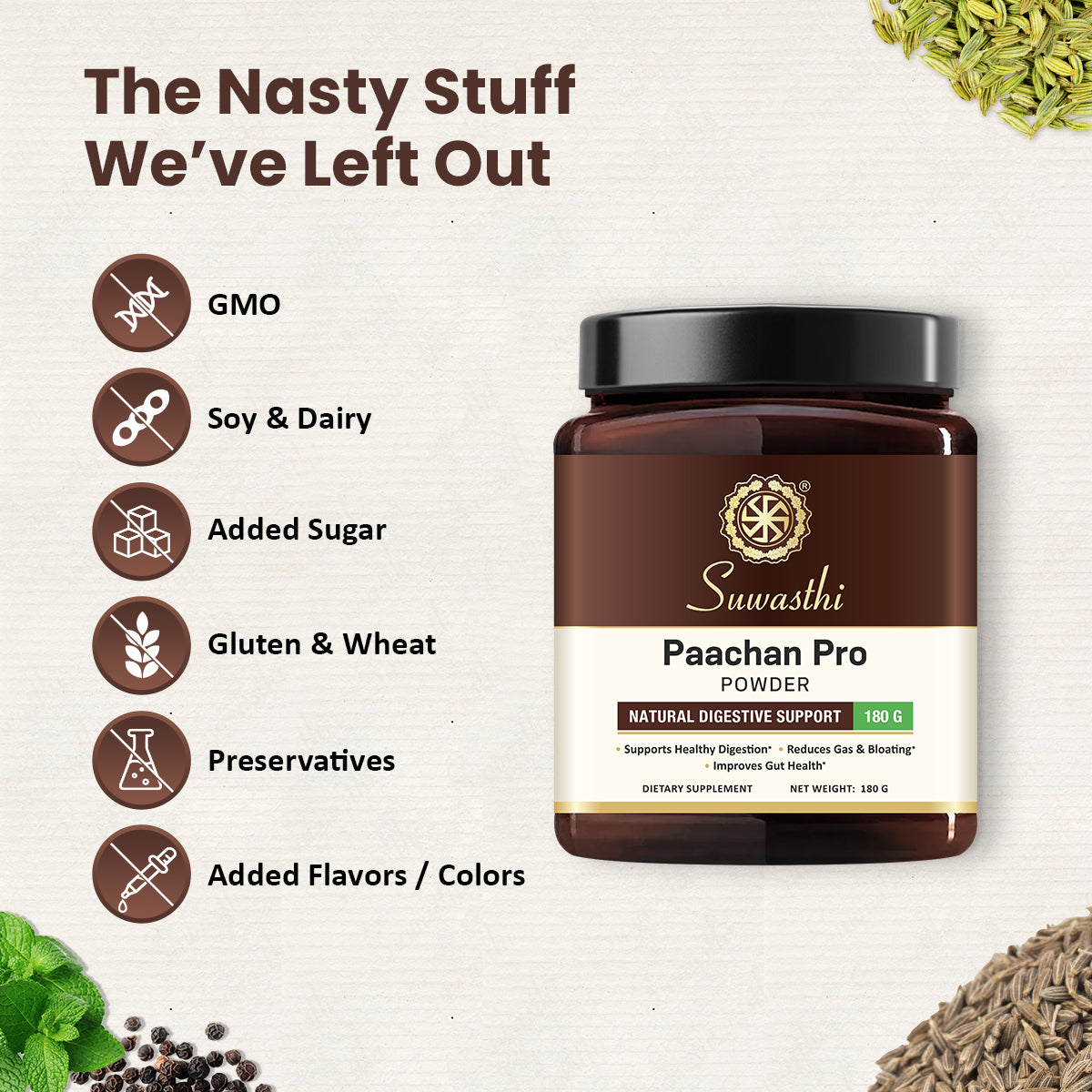 Suwasthi Paachan Pro - Natural Gas & Indigestion Support