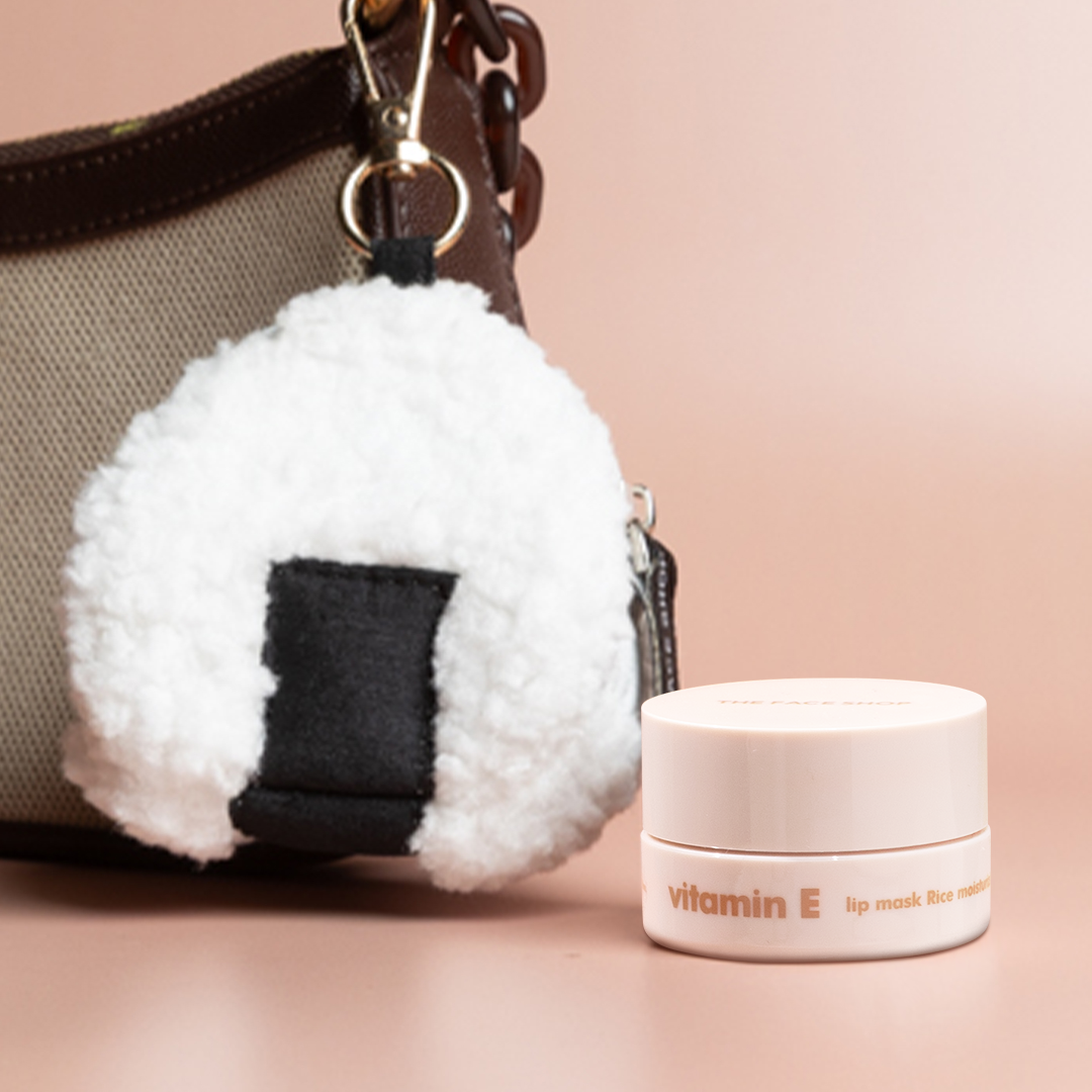 The Face Shop Vitamin E Rice Lip Mask 14g With Free Sushi Pouch