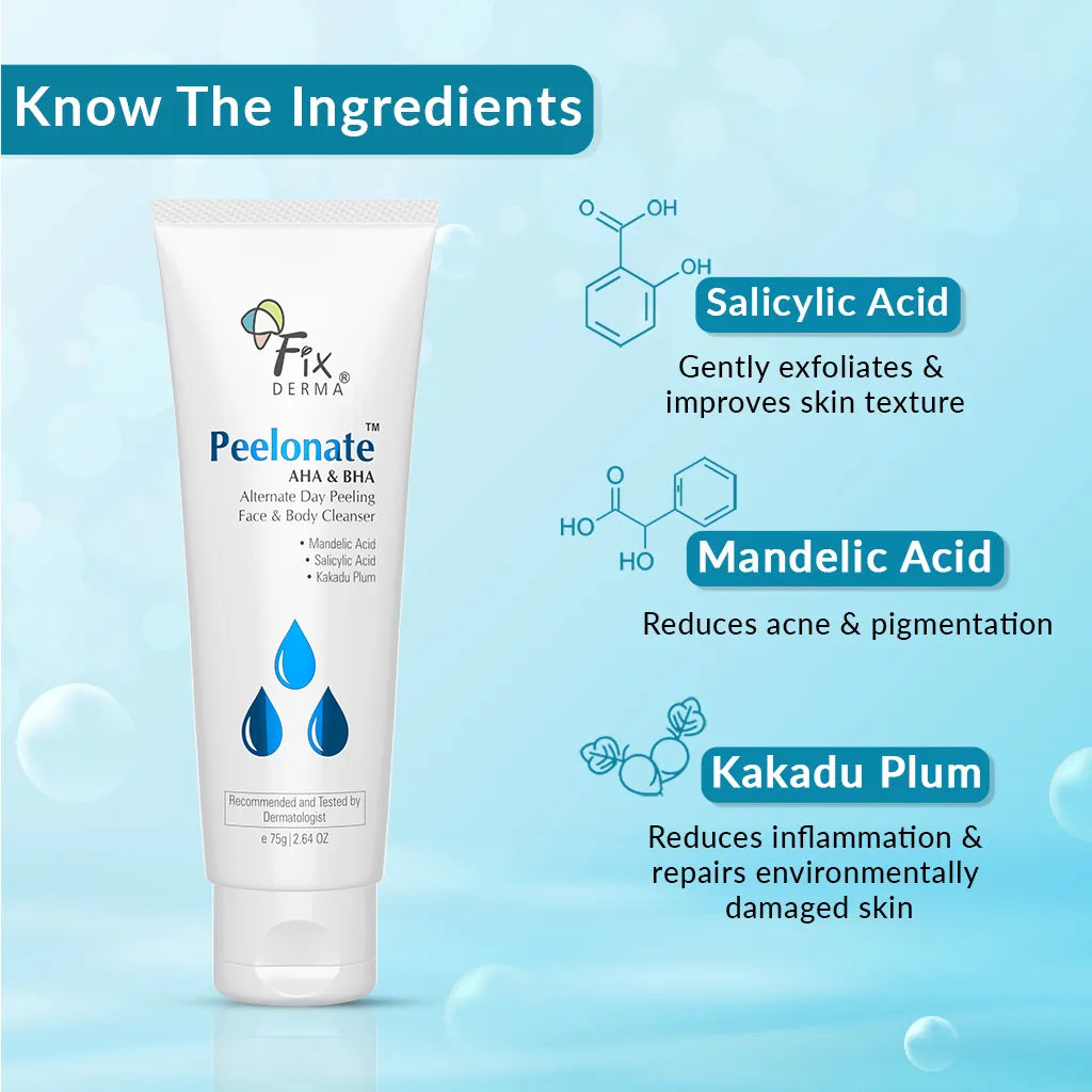 Fixderma - Peelonate AHA & BHA - Exfoliating cleanser for face and body