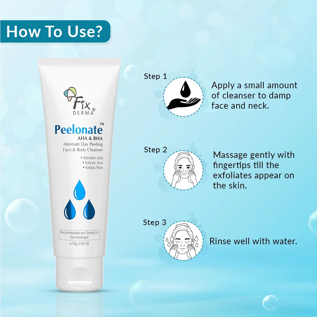 Fixderma - Peelonate AHA & BHA - Exfoliating cleanser for face and body