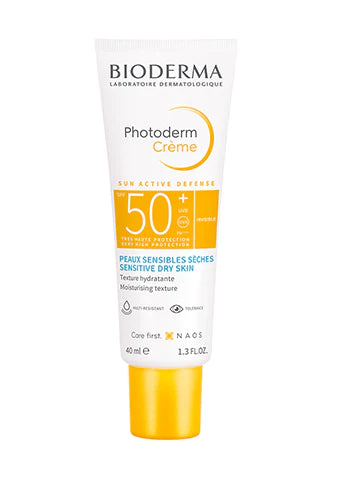 Bioderma – Photoderm SPF50+ Crème (Invisible) Very high sun protection with a melting texture. 8 hours of hydration (40ml)