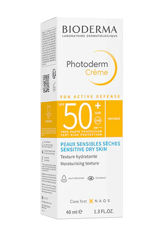 Bioderma – Photoderm SPF50+ Crème (Invisible) Very high sun protection with a melting texture. 8 hours of hydration (40ml)