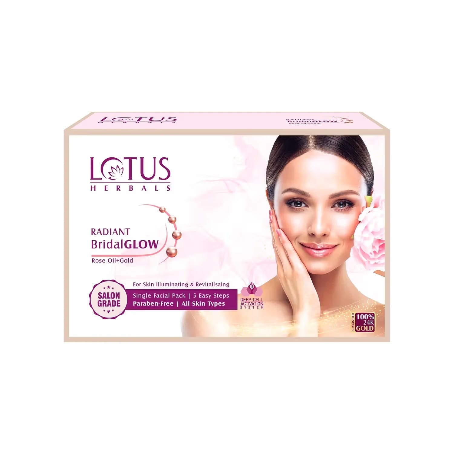 Lotus Herbals - Radiant Bridal Glow Rose Oil + Gold 4 in 1 Facial Pack