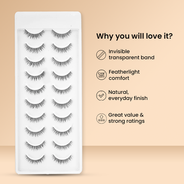 Recode RE01/D09 Featherlight Eyelashes-Transparent Band