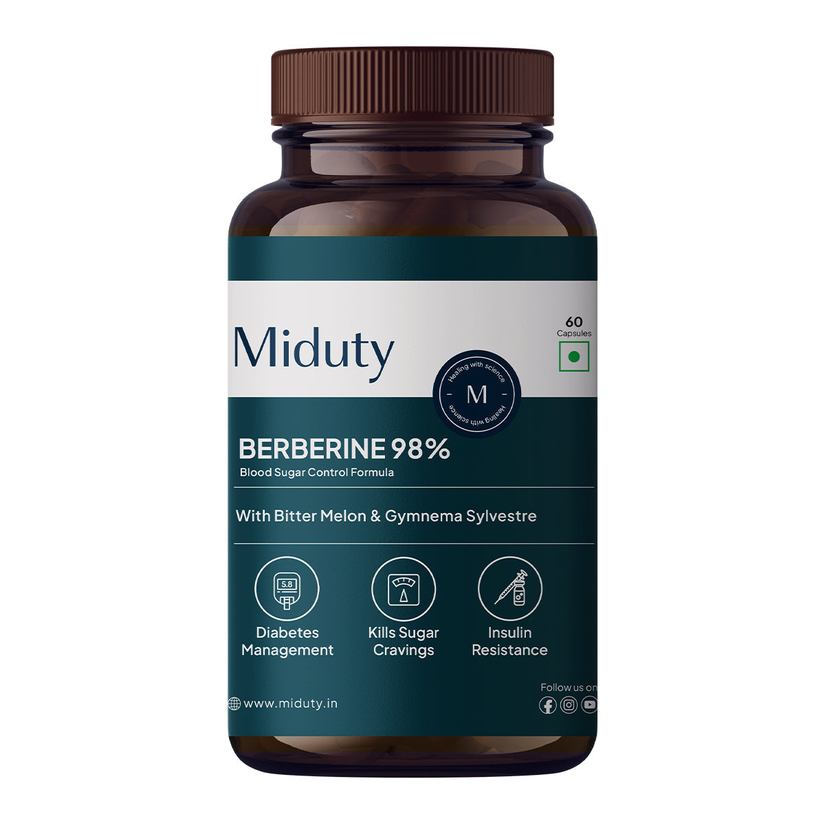 Miduty BERBERINE 98% 60 Capsules