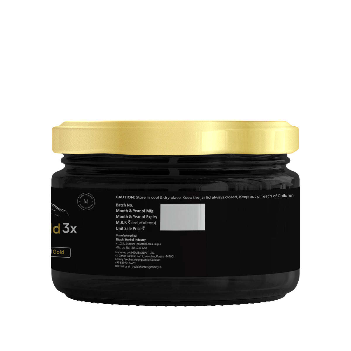 Miduty Shilajit Gold 3X - For Men | Testosterone Booster