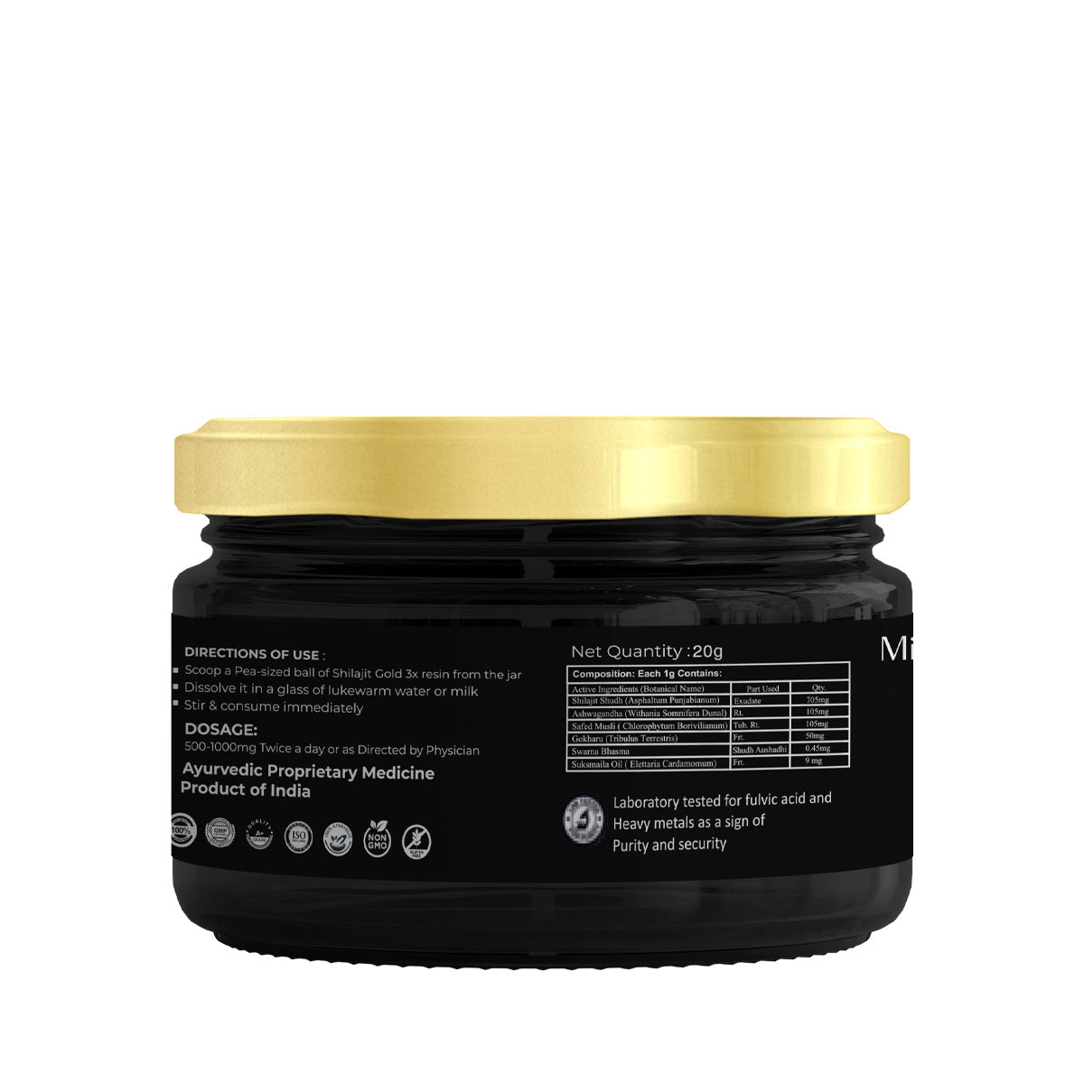 Miduty Shilajit Gold 3X - For Men | Testosterone Booster
