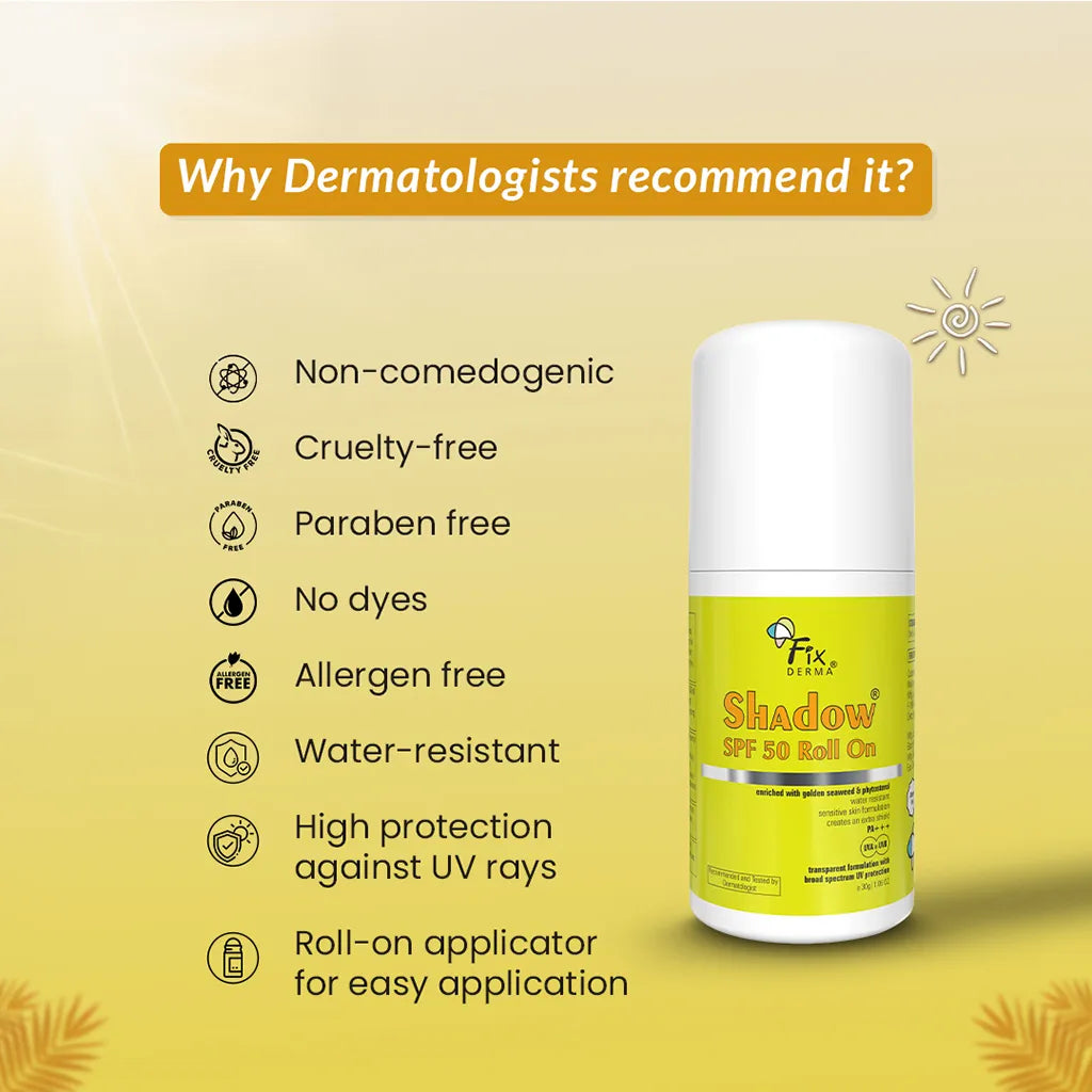 Fix Derma - Roll On Sunscreen For Face SPF 50 All Skin Types (30g)