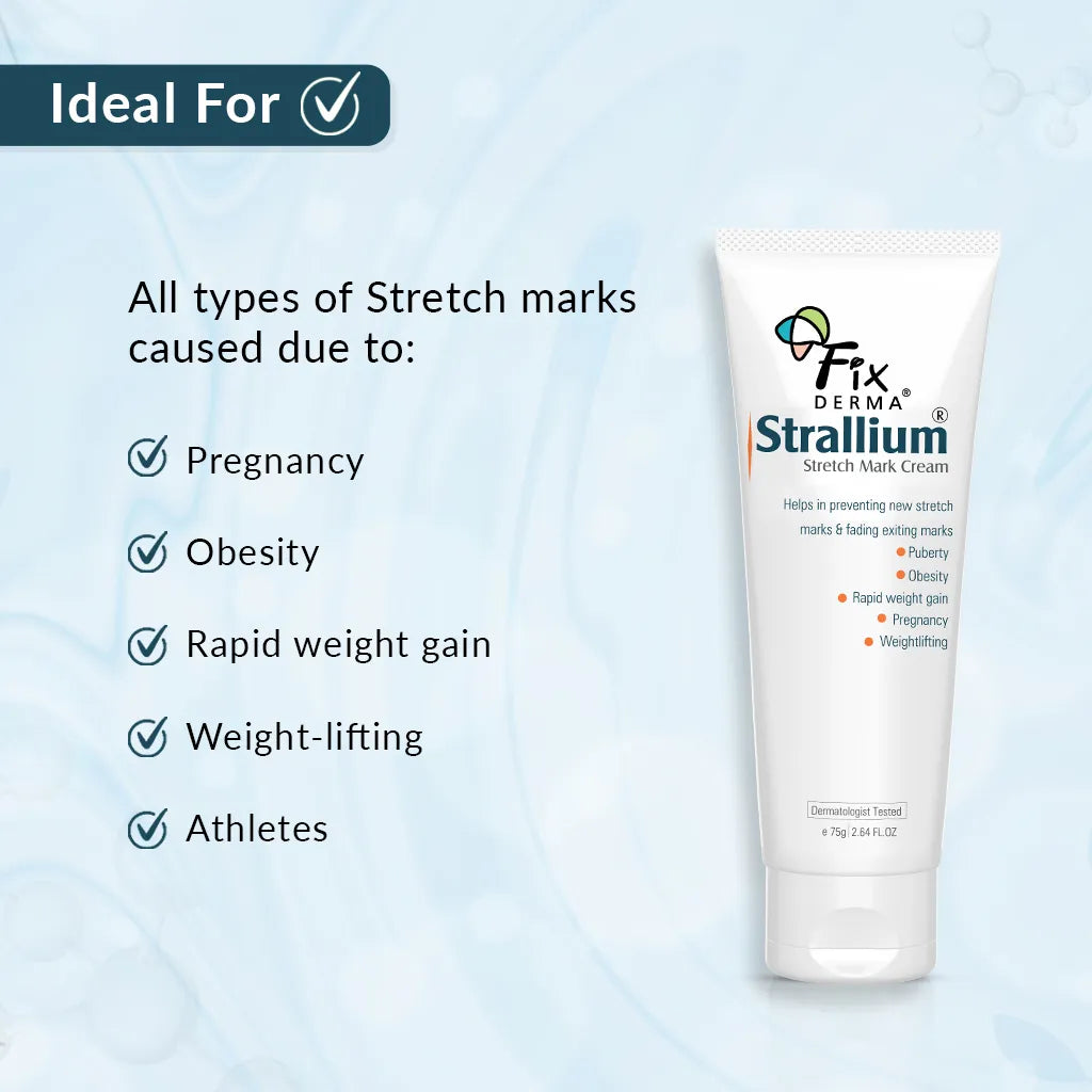 Fix Derma -10% Aloe Vera, 2% Vitamin B3, 10% Allium Cepa, Strallium Stretch Marks Cream (75g)