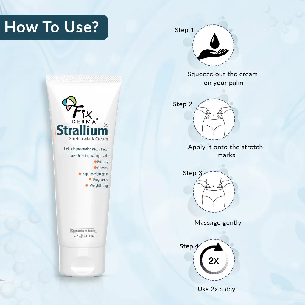 Fix Derma -10% Aloe Vera, 2% Vitamin B3, 10% Allium Cepa, Strallium Stretch Marks Cream (75g)