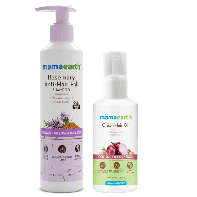 Mamaearth - Rosemary Anti - Hair Fall Shampoo (250ML) [Onion Hair Oil (100ML) Free]
