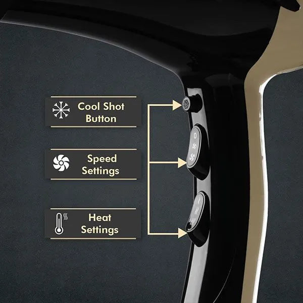 Vega - Pro Dry 2000 -2200W Hair Dryer -Gold - (VPVHD-04)