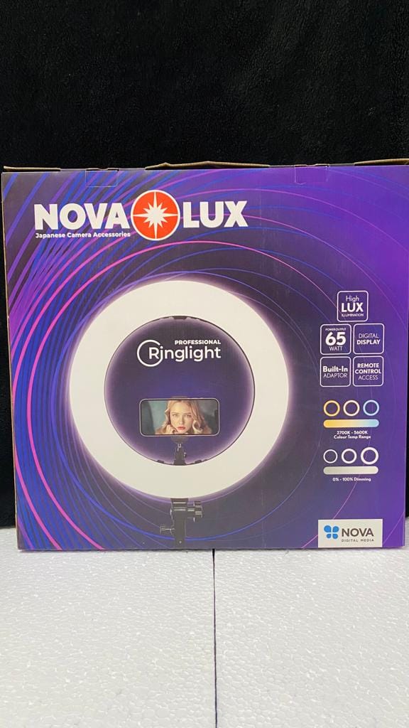 Nova Lux - Ringlight 65 Watt Digital Display Remote Control Access With Stand (Shipping Extra - 500/-Rupees)