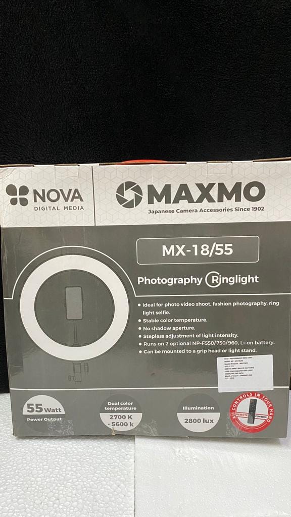 Nova - Maxmo 55 Watt Ringlight Remote Control Access With Stand (Shipping Extra – 500/-Rupees)