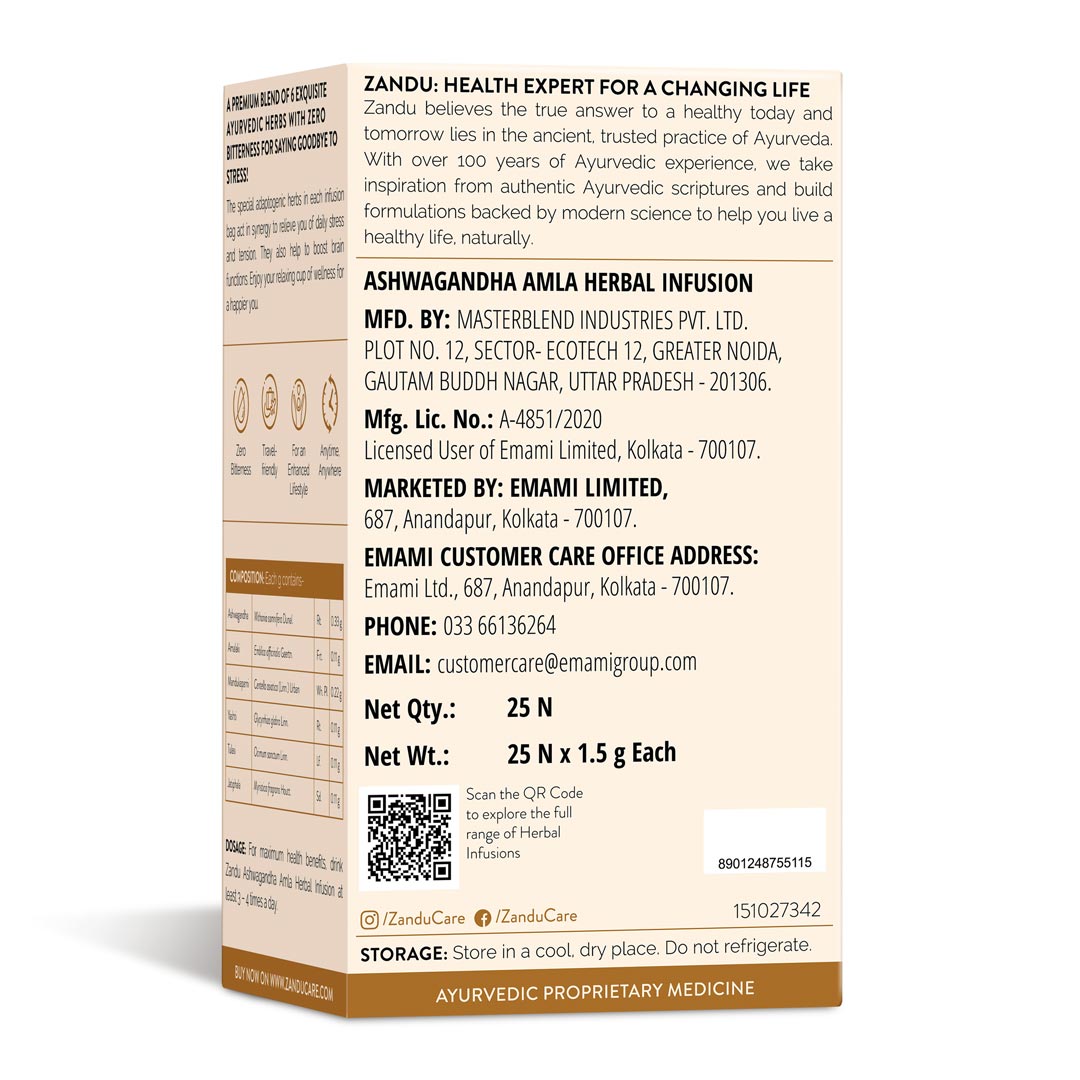 Zandu-O Caffeine-free Bedtime Tea - Ashwagandha Amla 25 Teabags X 2U