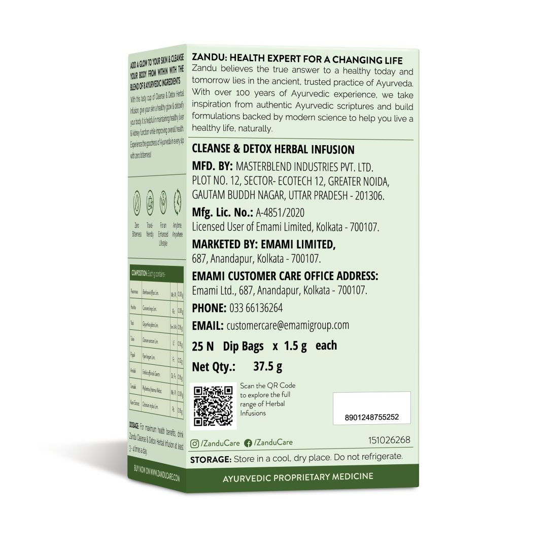 Zandu-O Zandu Cleanse & Detox Tea - Natural Body Detox 25 Teabags x 2U