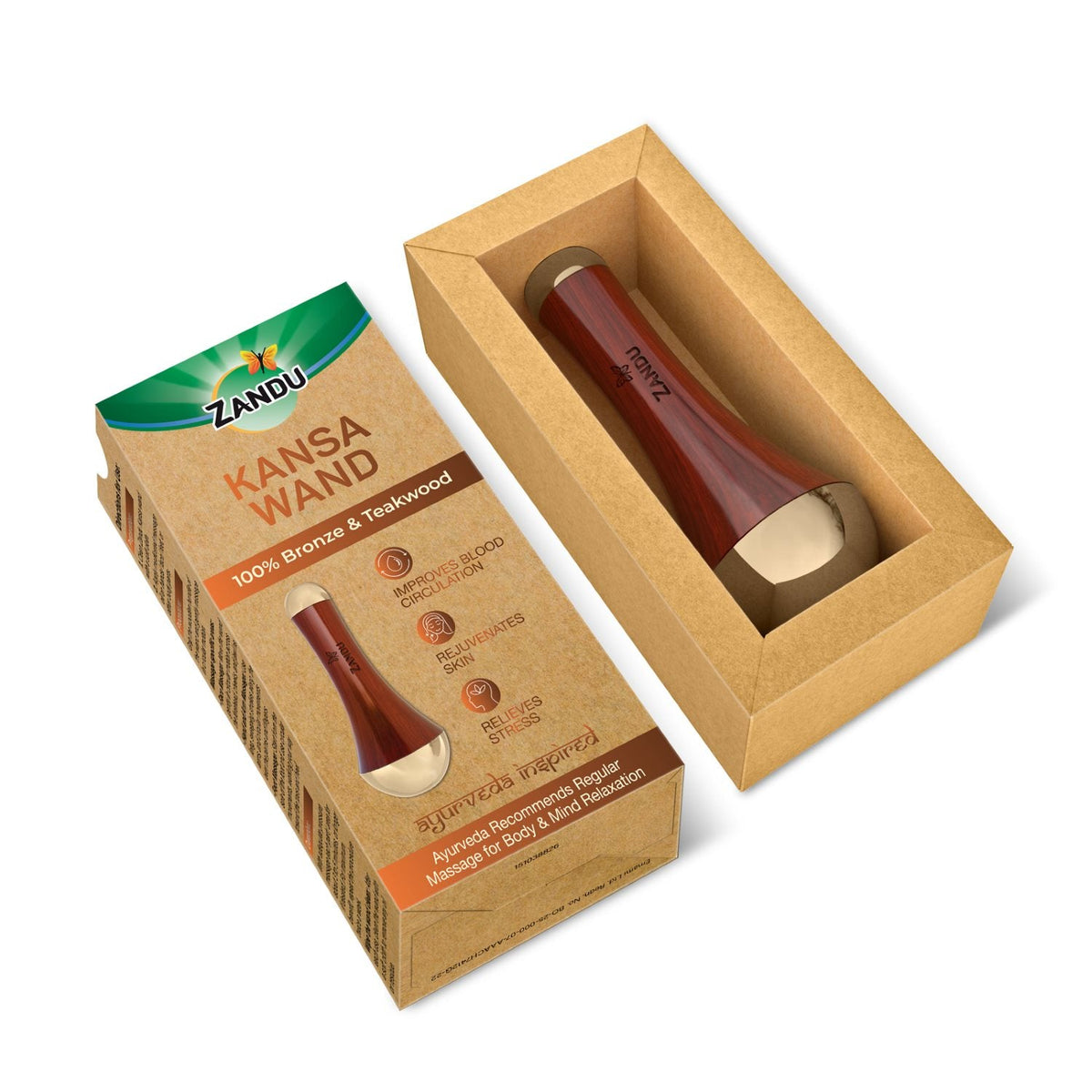 Zandu-O Bronze Kansa Wand - Face Yoga, Foot Massage, Lymphatic Drainage