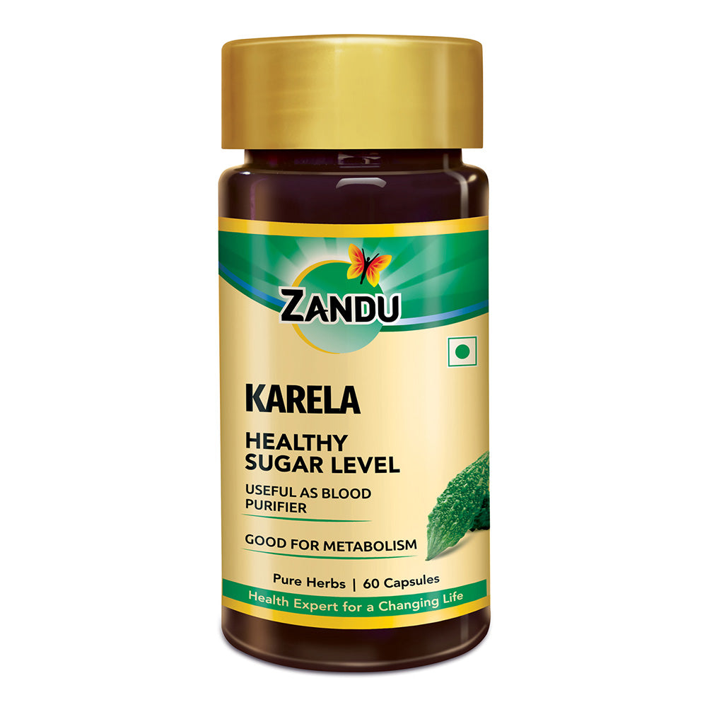 Zandu-O Karela Capsules for Blood Sugar Control & Blood Purification (60 Caps) 60 Caps