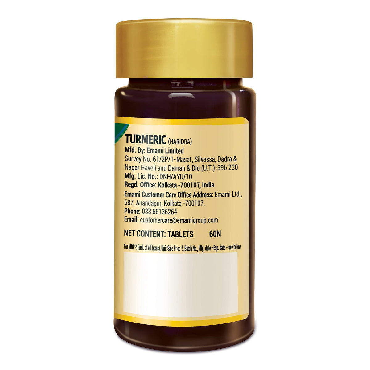 Zandu-O Zandu Turmeric Tablets for Immunity Boost & Inflammation Relief (60 tabs) 60 Tabs
